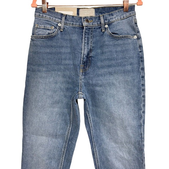 Everlane The Original Cheeky High Rise Straight Leg Jeans Worn In Mid Blue Sz 28 - Picture 3 of 12